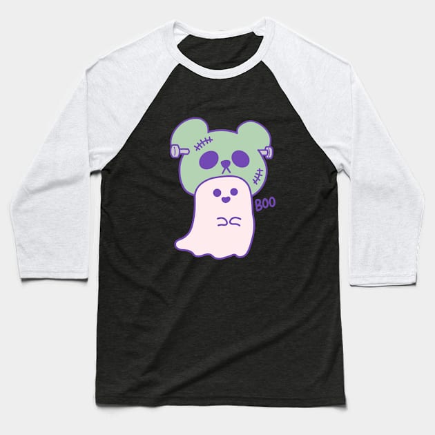 Boo | Franken Bear Baseball T-Shirt by TanoT